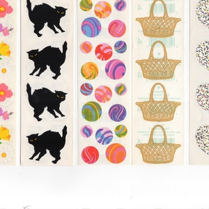 Vintage Mrs Grossman Mrs Grossman's Stickers Full Strips -You Choose-Variety Poppy Flowers/ Scary Cat/ Marbles/ PW Baskets/ Silver Hearts