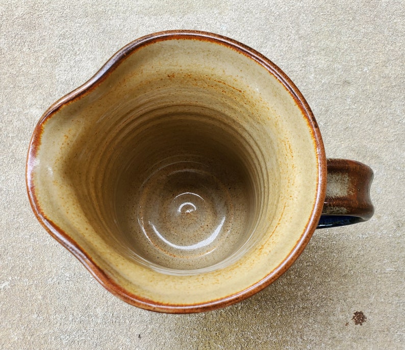 Vintage 1998 Paschal Muncie Indiana Pottery Brown Blue Stripe Etsy