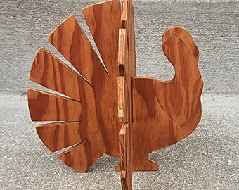 Vintage Table Decoration Wooden Thanksgiving Turkey Centerpiece Handmade Rustic Farmhouse