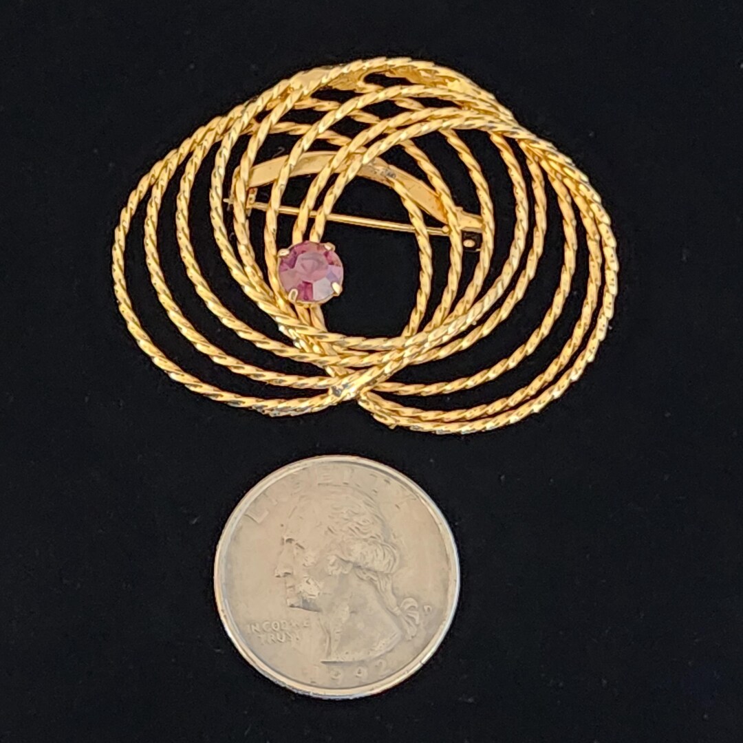 Vintage Twisted Rope Lasso Layered Rings Spiral Circle Amethyst Glass ...