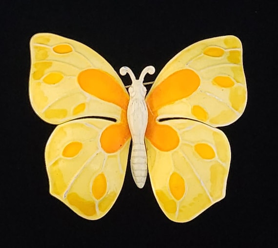 Brooch Enamel Butterfly Vintage West Germany