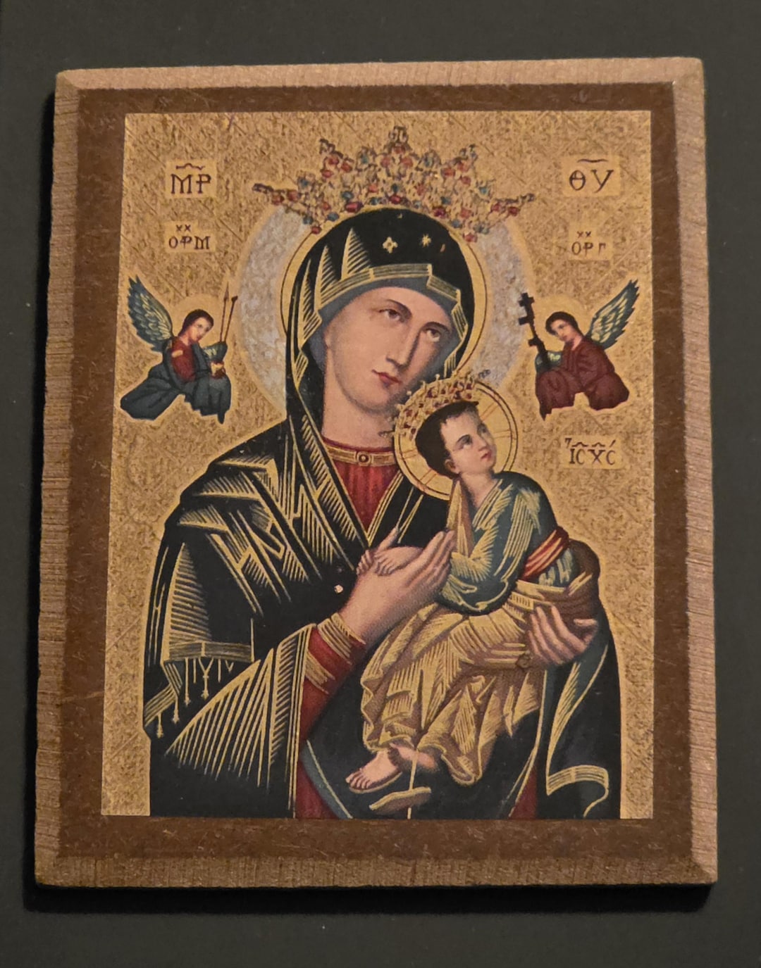 Vintage Our Lady of Perpetual Help Icon Devotional Wall Plaque Picture ...