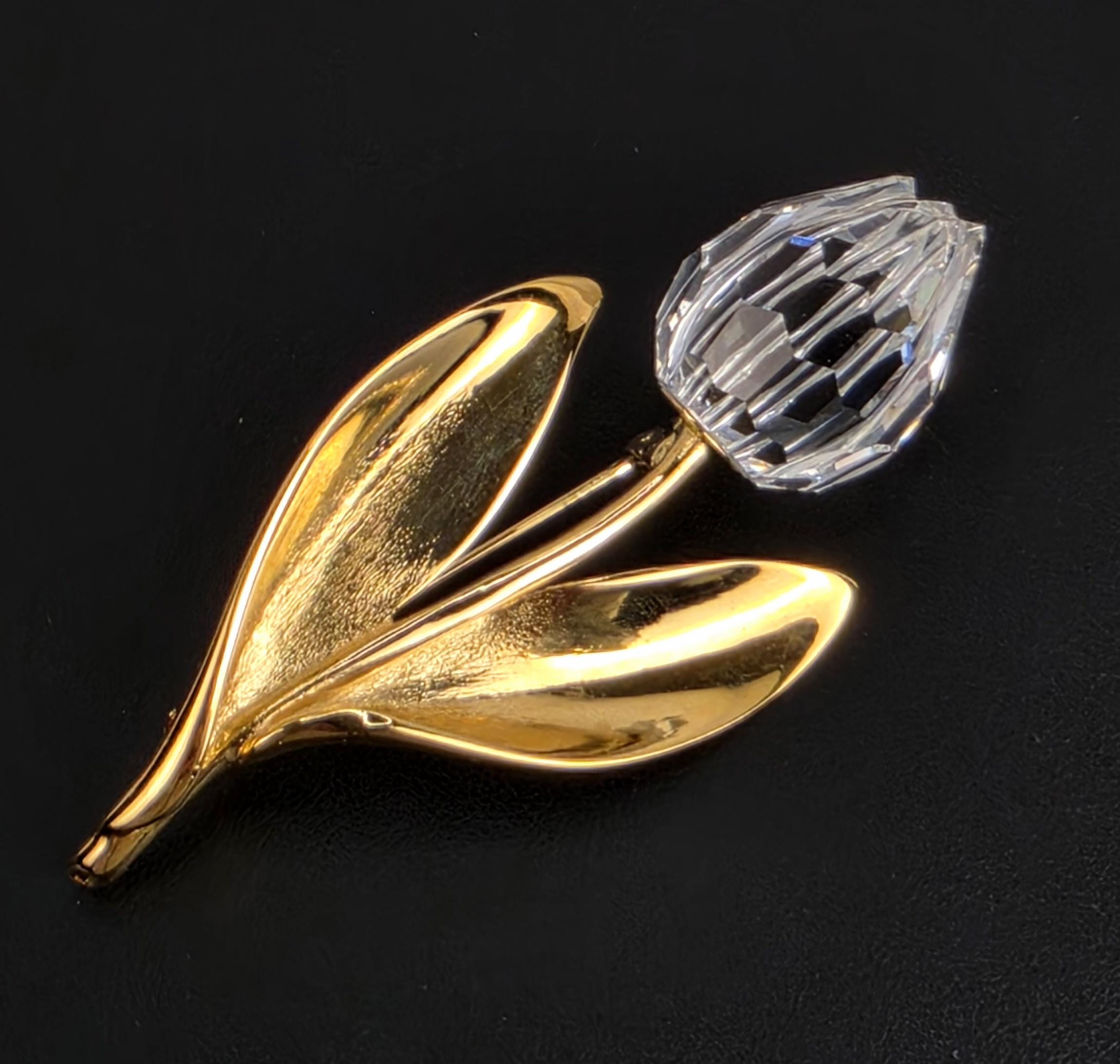 Swarovski Crystal Rose Brooch - Etsy