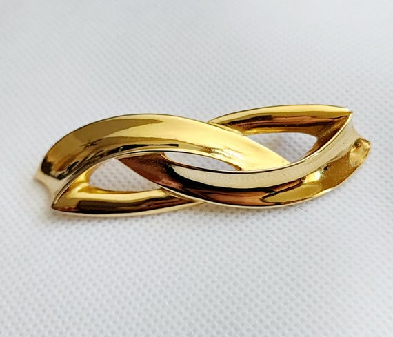 Vintage Givenchy Interlocking Infinity Brooch: Go… - image 2