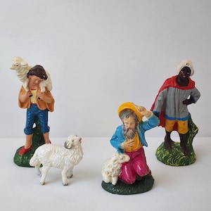 Vintage Nativity Figurines: Hand-Painted Chalkware, Italy, 1960s-70s