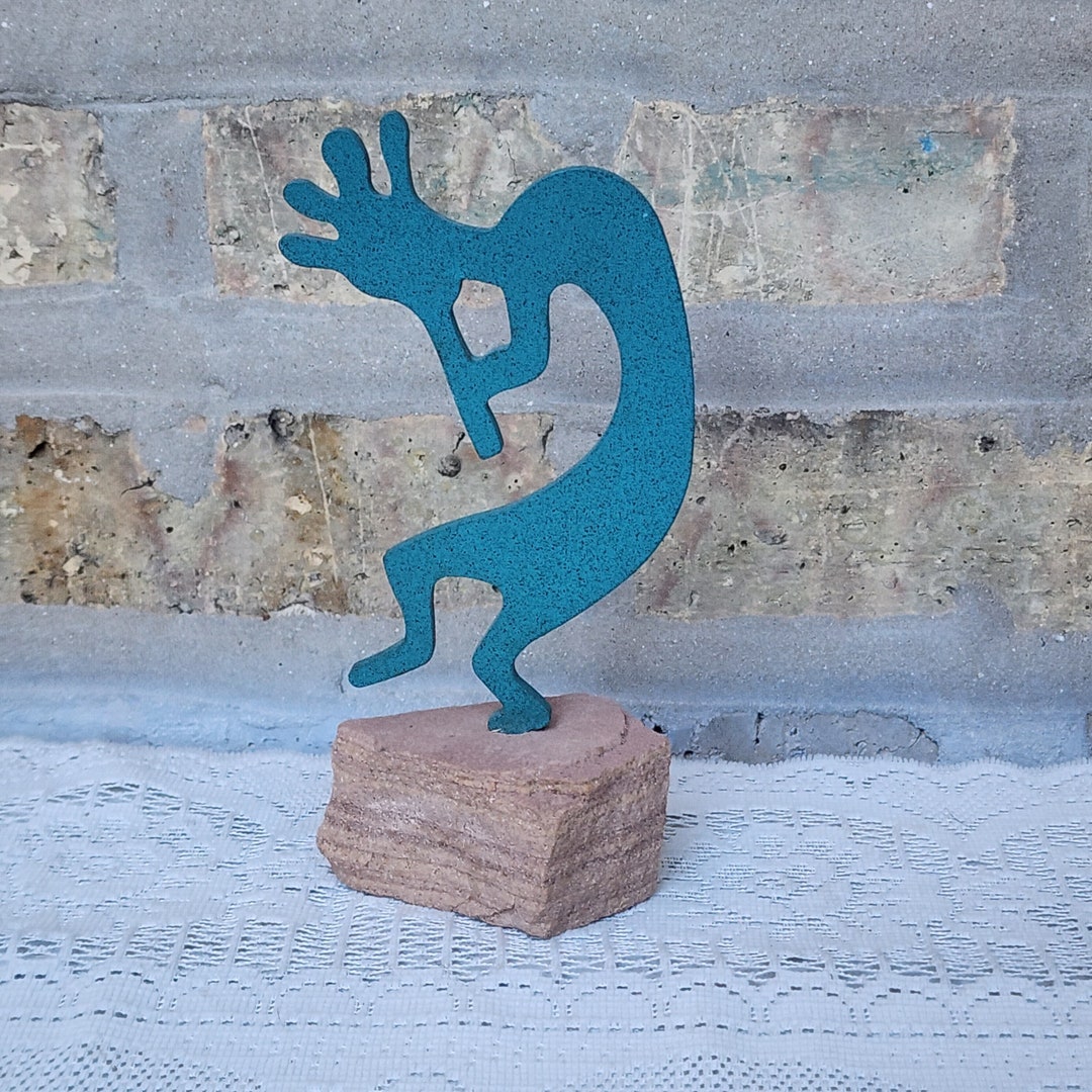 Turquoise Die Cut Metal Kokopelli Good Luck Fertility Good Etsy