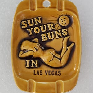 Ashtray Vintage Ceramic Las Vegas Souvenir Kitsch Sexy Humor