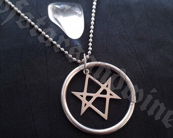 unicursal hexagram o ring necklace - gothic - goth - occult jewelry