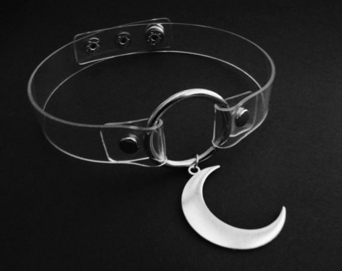 Clear Moon Choker Clear O Ring Collar Pastel Goth Grunge Etsy