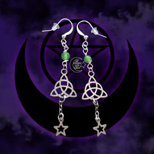 witchy triquetra earrings - witch earrings - wiccan jewelry - pagan earrings