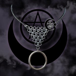 chainmail o ring choker necklace - goth choker - gothic necklace
