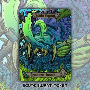 Scute Swarm Token - Copy Custom MTG Magic the Gathering Fantasy Board Game Card Gaming Collectible Commander Zendikar Rising ZNR