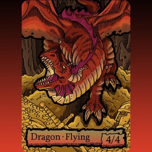 Dragon Token - Custom MTG Magic the Gathering Battle Baldur's Gate Fantasy Board Game Card Gaming Collectible DnD Commander Dungeons