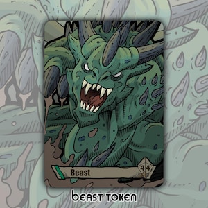 Ficha de Bestia - Juego de cartas de juego de mesa de fantasía MTG Magic the Gathering personalizado y alterado, coleccionable MH2 Baloth moderno Zendikar