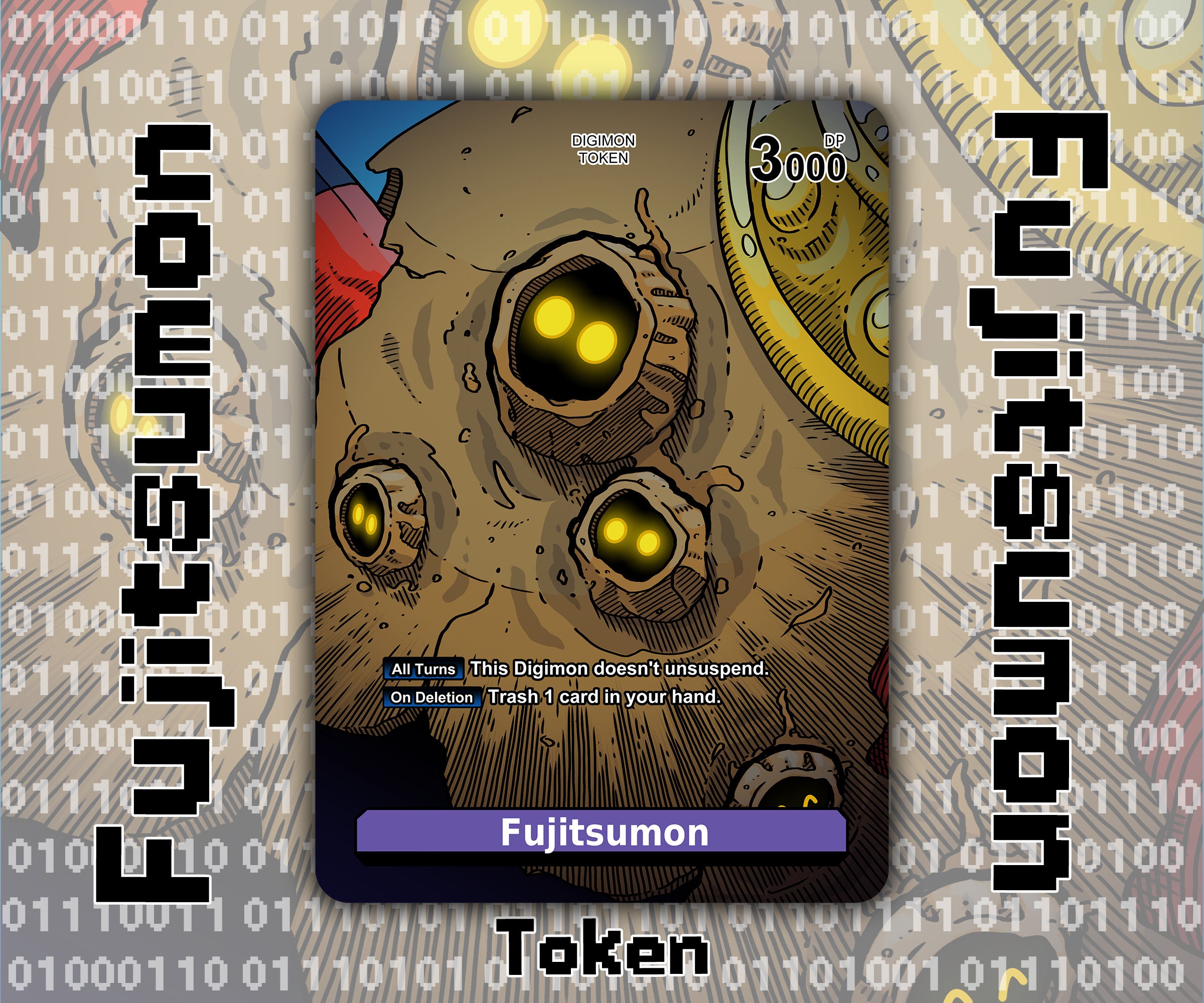 Fujitsumon Token - Digimon Card Game Purple - Syakomon Fujitsumon Token - Digimon Card Game Purple - Syakomon