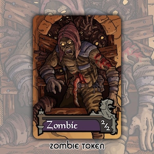 Ficha de zombi - Juego de mesa de fantasía de Innistrad, colección de cartas de MTG Magic Gathering, DnD Commander, Horror, gótico, oscuro, remasterizado