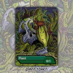 Plant Token - Jogo de tabuleiro de fantasia MTG Magic the Gathering personalizado, conjunto de cartas para jogos, comandante alterado colecionável EDH, verde Necrobloom