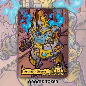 Ficha de gnomo - Cartas coleccionables personalizadas para juegos de mesa de fantasía, Magic the Gathering, Commander, Lost Caverns, Pakal