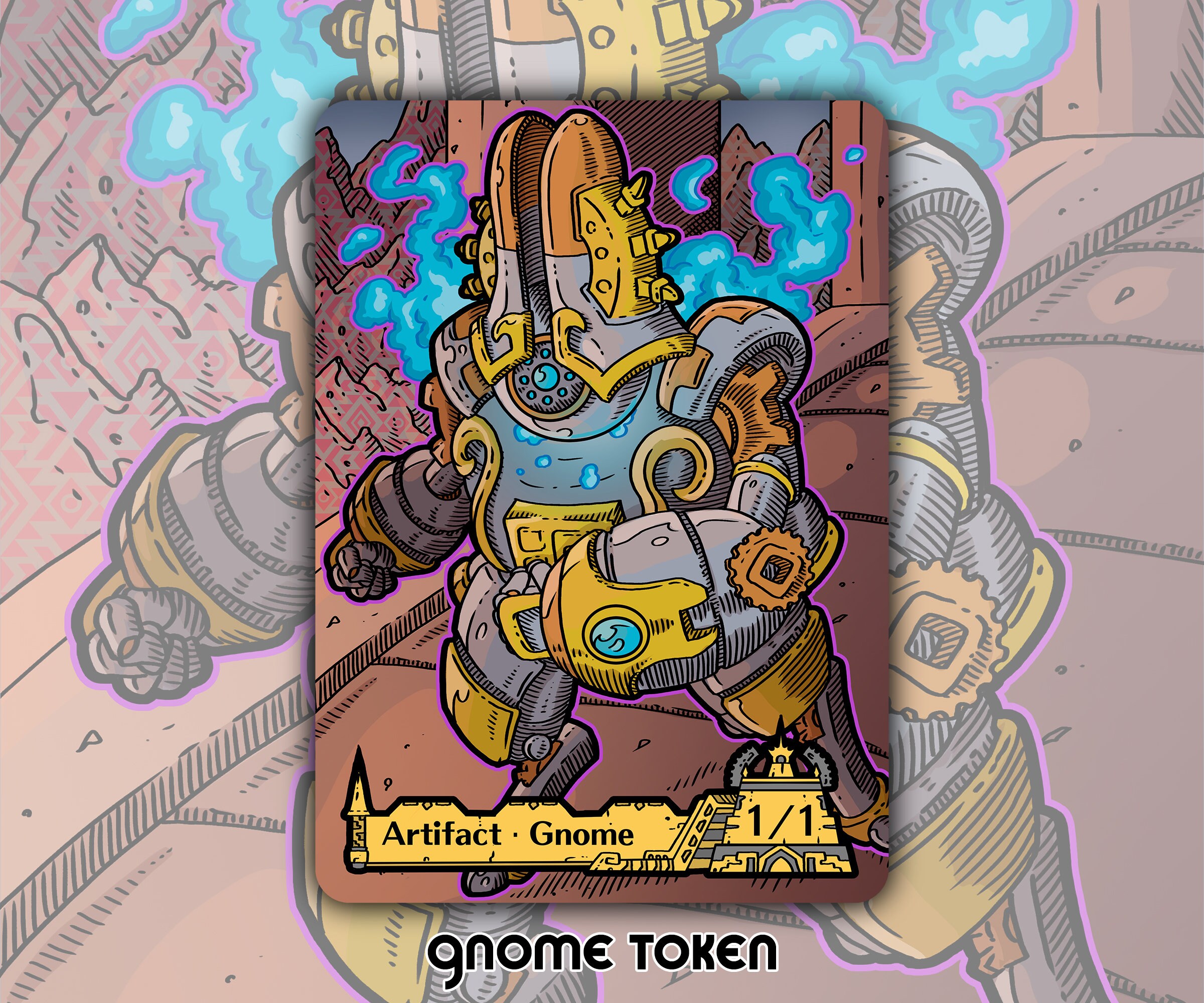 Gnome - Custom Token for Magic the Gathering Artifact 1/1 Ixalan