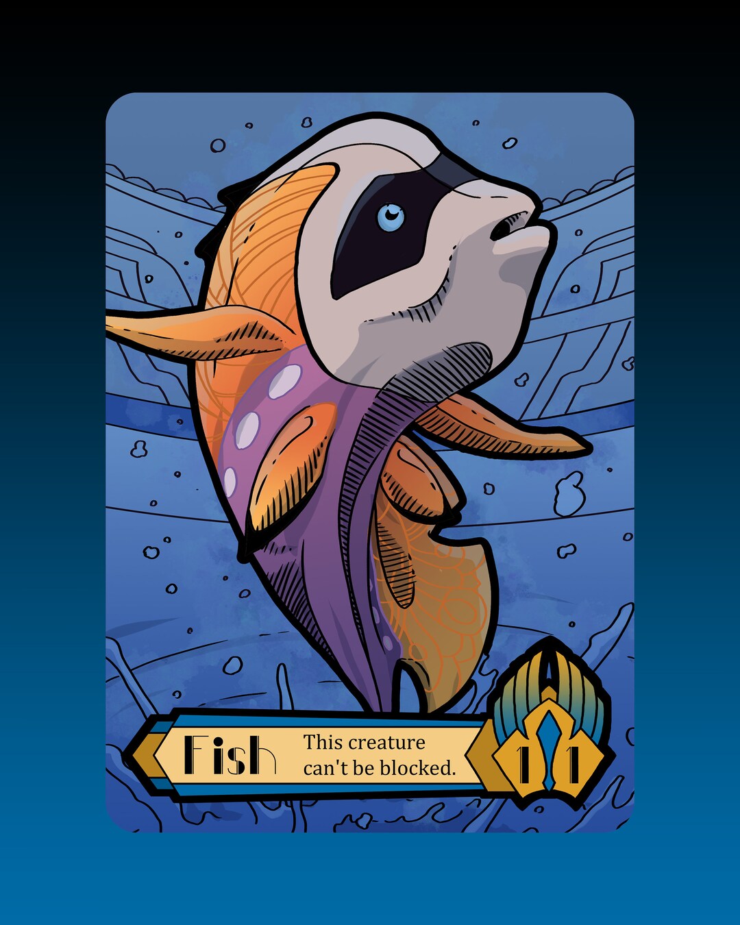 Fish Token Custom Altered MTG Magic Gathering Fantasy Board Etsy
