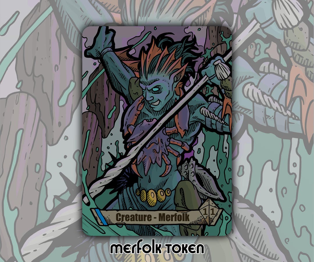 Merfolk - Custom Token for Magic the Gathering 1/1 Blue Zendikar - Etsy