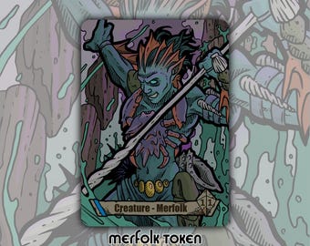 Merfolk - Custom Token for Magic the Gathering 1/1 Blue Zendikar
