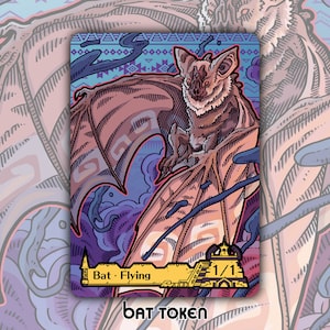 WYPRZEDAŻ Żeton nietoperza - niestandardowy MTG Magic the Gathering Fantasy Board Game Card Gaming Collectible Commander Lost Caverns Ixalan Aclazotz