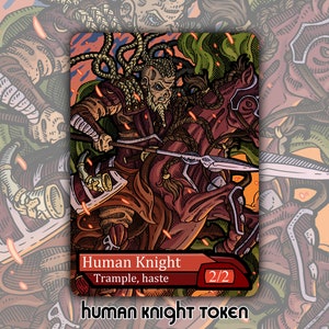Ficha de caballero humano: juego de cartas de mesa de fantasía MTG Magic the Gathering personalizado y modificado, coleccionable, LTR, Lord Rings, Eowyn Riders