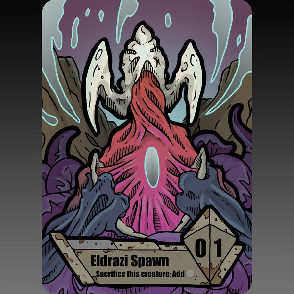 CLEARANCE Eldrazi Spawn Token - Custom Altered MTG Magic the Gathering Fantasy Board Game Card Gaming Zendikar DnD Ulamog Kozilek Emrakul