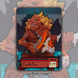 CLEARANCE Goblin Token - Custom Altered MTG Magic the Gathering Fantasy Board Game Card Gaming Set Collectible Kamigawa Neon DnD Krenko Akki