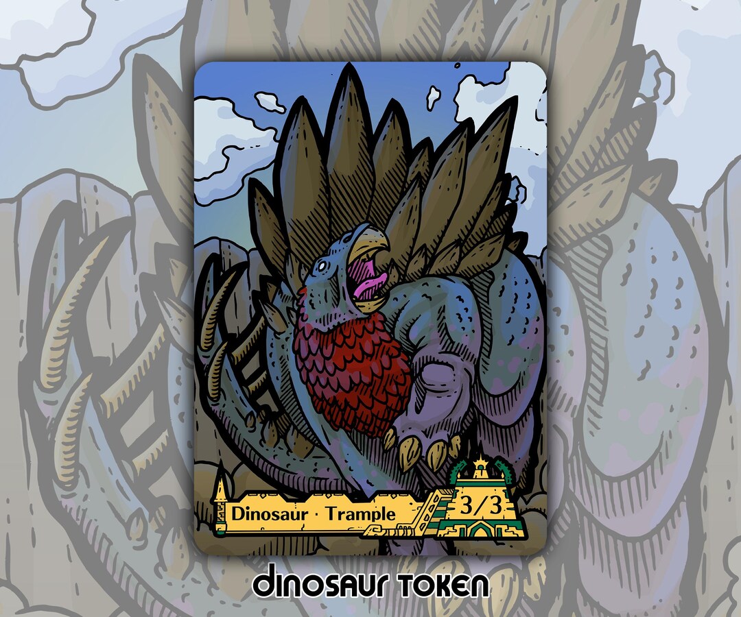 Dinosaur - Custom Token for Magic the Gathering 3/3 Green Trample ...