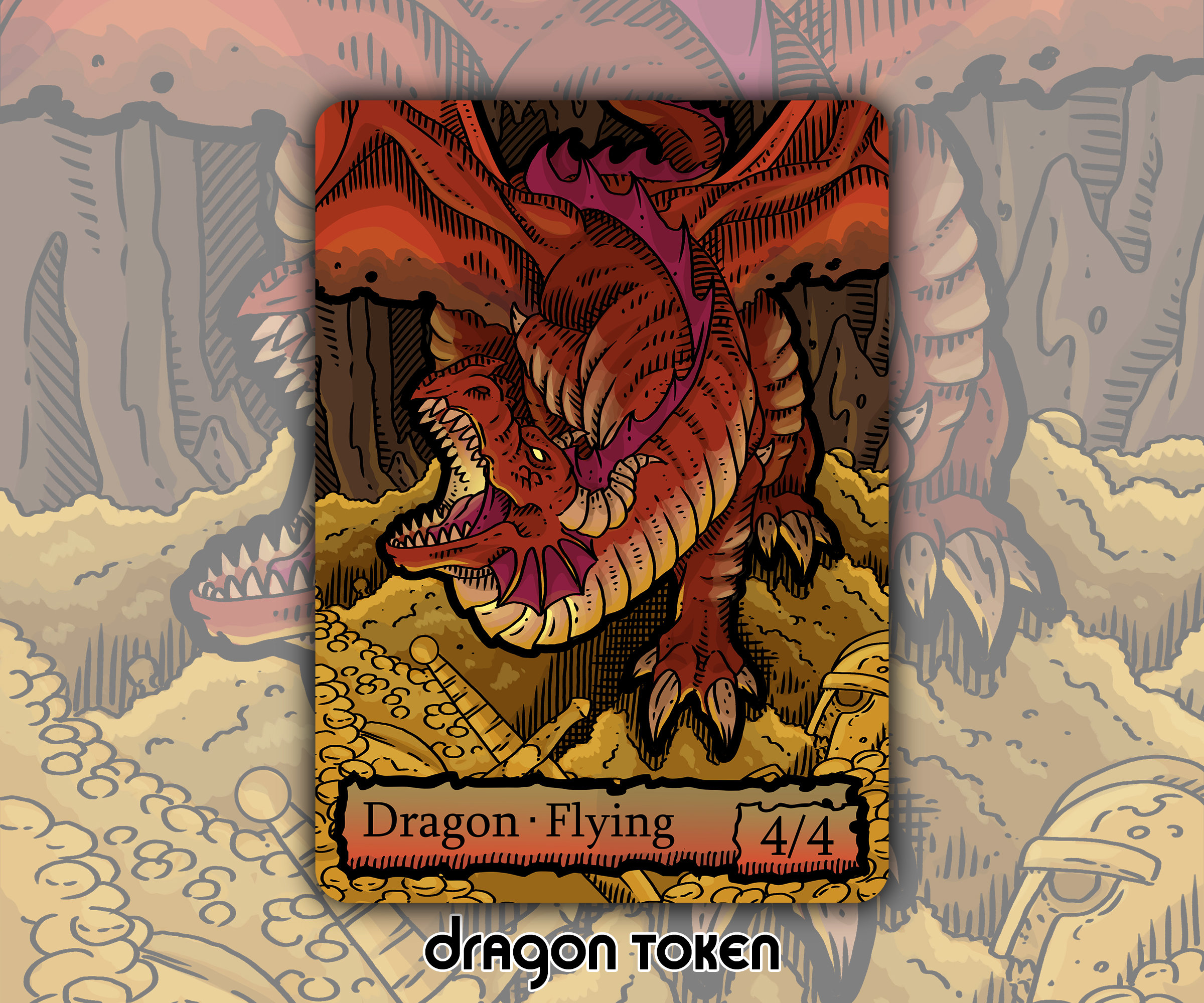 Dragon Token - Custom MTG Magic the Gathering Battle Baldur's Gate Fantasy Board Game Card Gaming Collectible DnD Commander Dungeons