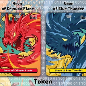 Amon of Crimson Flame e Umon of Blue Thunder - 2 fichas - Digimon Card Game Red Rush Yellow Blocker - Blast Ace Roar Início