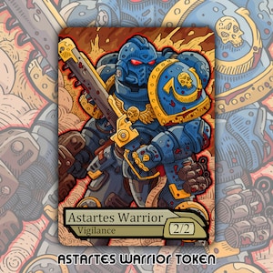 Ficha de guerrero Astartes: juego de cartas de juego de mesa de fantasía Magic the Gathering personalizado y modificado, coleccionable Commander 40k Gunship Calgar