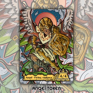 Angel Token - Individuell MTG Magic Gathering Fantasy Brettspiel Card Gaming Sammlerstück Kommandant Lost Caverns Ixalan Resplendent