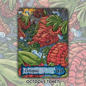 Octopus Token - Juego de cartas de juego de mesa de fantasía Magic the Gathering personalizado de MTG, coleccionable EDH Bloomburrow BLB Fisher's Talent Octomancer