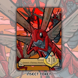 Ficha de insecto - MTG Magic alterado personalizado the Gathering Fantasy Juego de mesa Juego de cartas Coleccionable Ikoria Commander 2020 Locust God