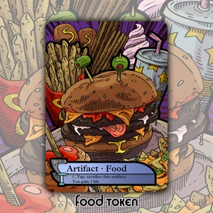 CLEARANCE Food Token - Custom MTG Magic the Gathering Fantasy Board Game Card Gaming Collectible Altered EDH Commander Trading Unfinity Un