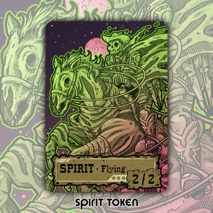 Spirit Token - Custom MTG Magic the Gathering Fantasy Brettspiel Card Gaming Sammlerstück DnD Captain Outlaws Thunder Junction
