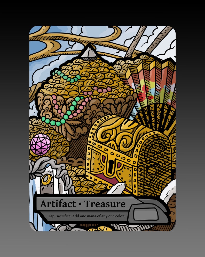 Treasure Token Custom Altered MTG Magic the Gathering Etsy