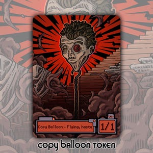 Balloon Copy Token - Custom Altered MTG Magic Gathering Fantasy Board Game Card Gaming Set Collectible Duskmourn Red Jolly Man