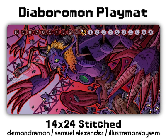 Diaboromon Playmat - 14x24 Digimon Card Game DCG Stitched Edges Black  Infernal Ascension Secret Crisis Our War Game Movie Infermon - Etsy