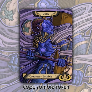 Kopie Zombie Token - Individuell veränderter MTG Magic the Gathering Fantasy Brettspiel Karte Gaming Set Sammlerstück Amonkhet Scarab DFT Aetherdrift