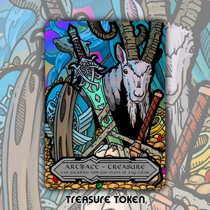Token do Tesouro - Jogo de Tabuleiro de Fantasia MTG Magic the Gathering Personalizado Alterado Conjunto de Cartas para Jogo Colecionável Artefato do Comandante Kaldheim