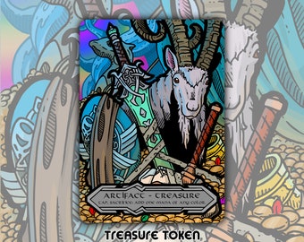 CLEARANCE Treasure Token - Custom Altered MTG Magic the Gathering Fantasy Board Game Card Gaming Set Collectible Kaldheim Commander Artifact
