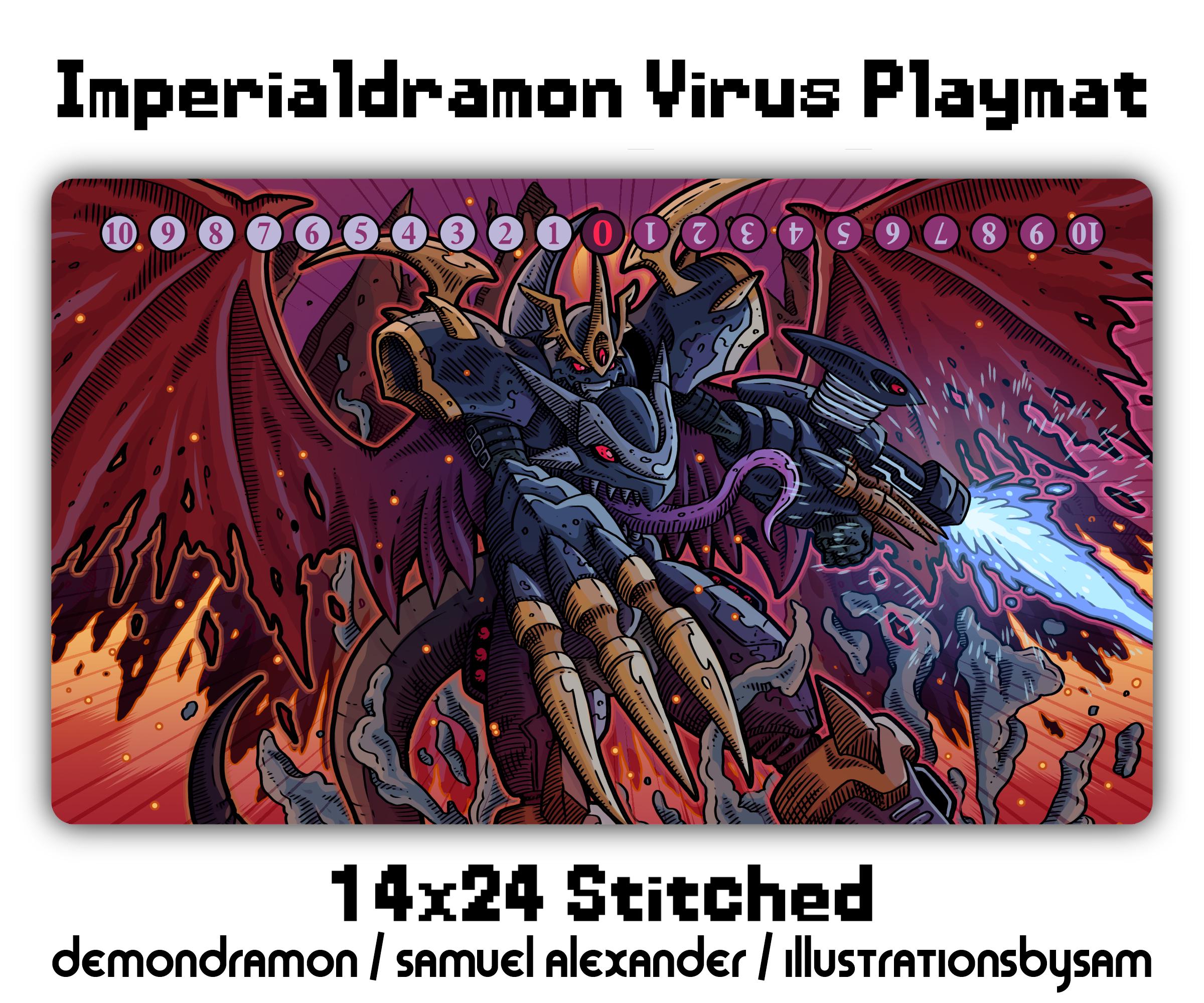 インペリアルドラモン プレイマット - 14x24 デジモンカード