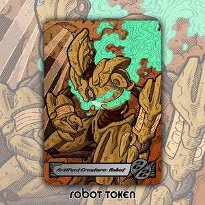 Żeton robota – zmodyfikowany zestaw do gry karcianej MTG Magic the Gathering Fantasy Board Game, kolekcjonerski artefakt EOE Edge Eternities