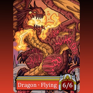 CLEARANCE Dragon Token - Custom Altered MTG Magic the Gathering Fantasy Board Game Card Gaming Set Collectible Ravnica Utvara Hellkite