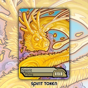 Ficha Spirit en liquidación - Juego de mesa de fantasía personalizado de MTG Magic the Gathering Innistrad, juego de cartas coleccionable DnD Commander Kykar Foundations