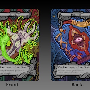 Ficha de rol de monstruo/hechicero: juego de cartas de mesa de fantasía MTG Magic Gathering personalizado, coleccionable, Altered Commander EDH WOE Eldraine